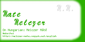 mate melczer business card