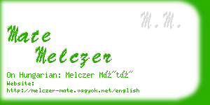 mate melczer business card